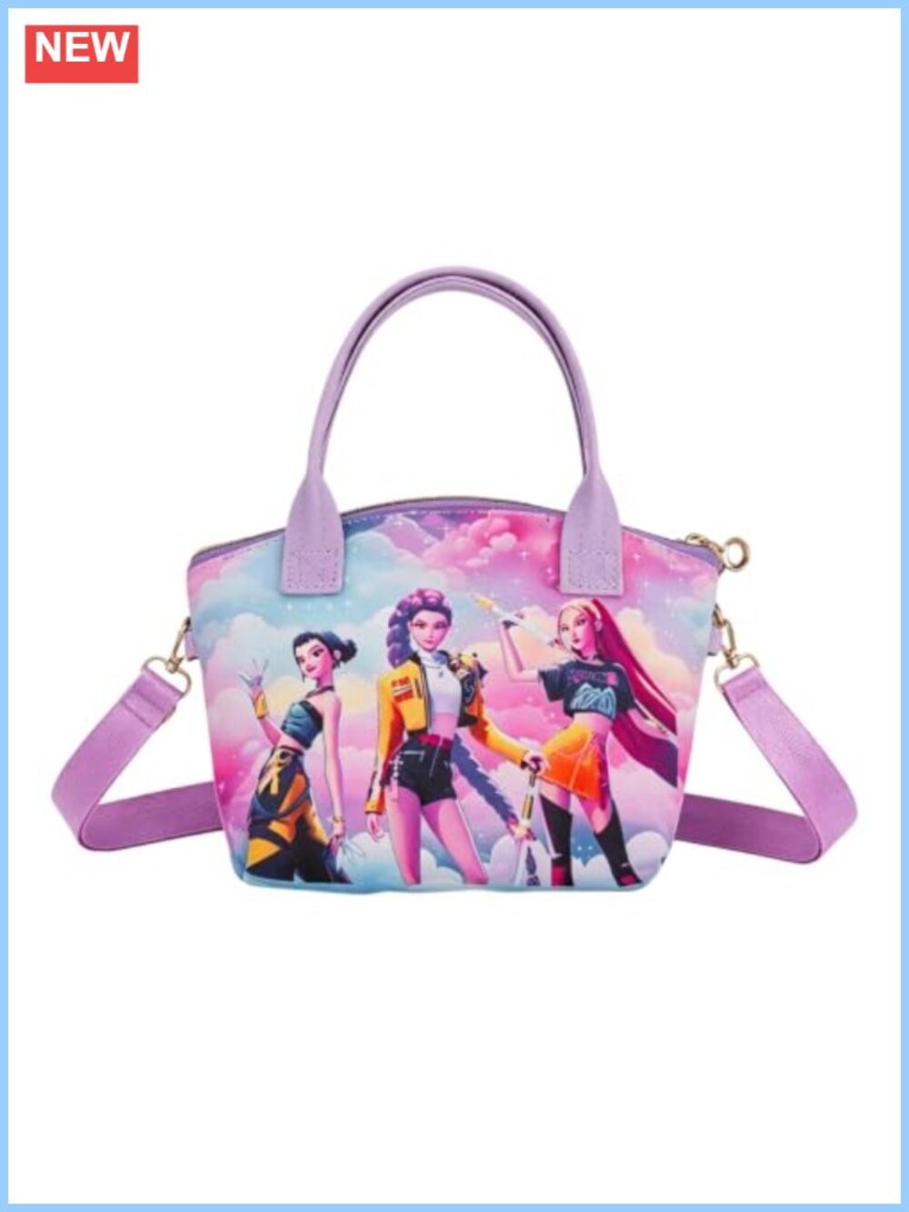 PU Leather Cartoon Sling Crossbody Bag Adjustable Strap Travel Purse